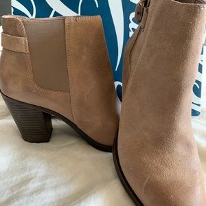 Lucky Brand tan bootie with almond toe